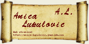 Anica Lupulović vizit kartica